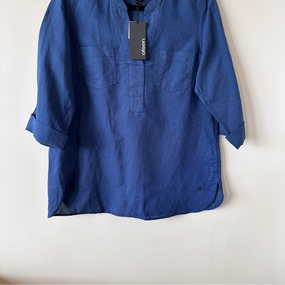OLSEN-GLAM Safari Linen & Cotton Blouse (Size:Small) - Picture 6 of 9